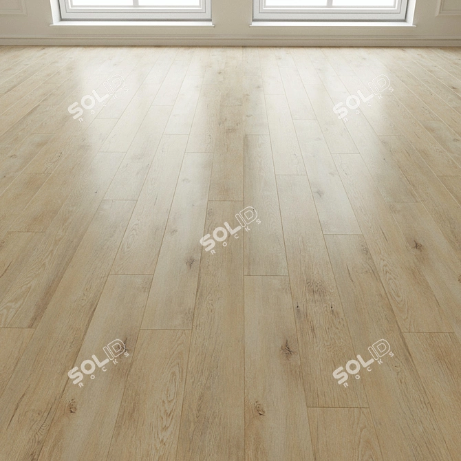 Natural Wood Laminate Parquet Flooring 3D model image 2