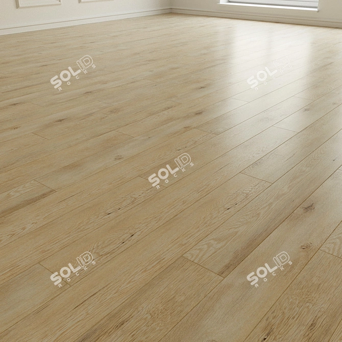 Natural Wood Laminate Parquet Flooring 3D model image 3