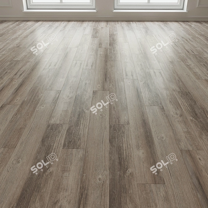 Natural Wood Parquet Flooring 3D model image 3