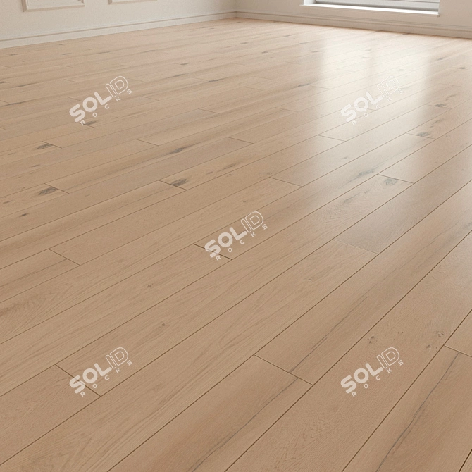 Natural Wood Parquet Flooring 3D model image 2