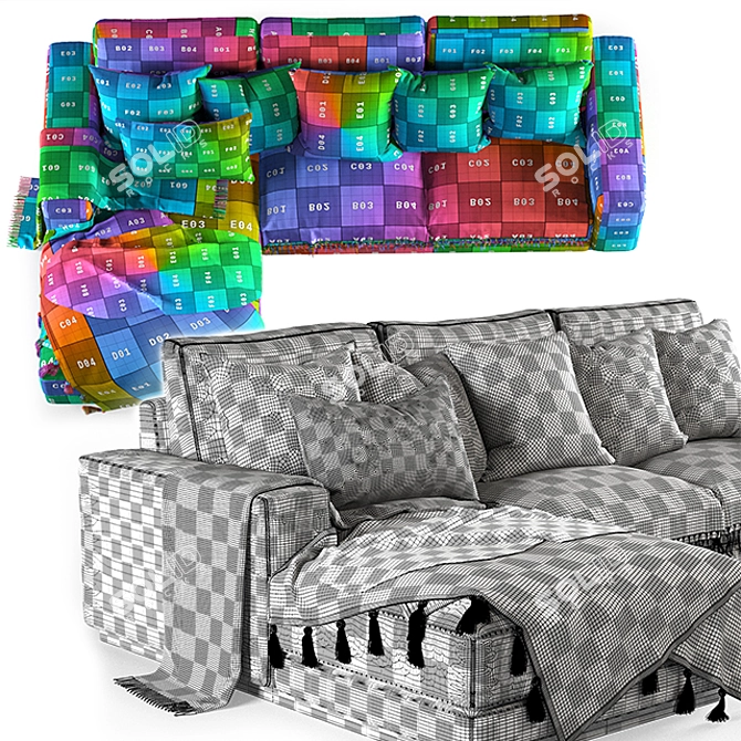 Cozy Comfort Sofa 3D model image 4