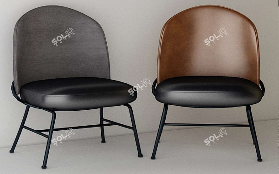 Elegant Novum Side Chair 3D model image 1