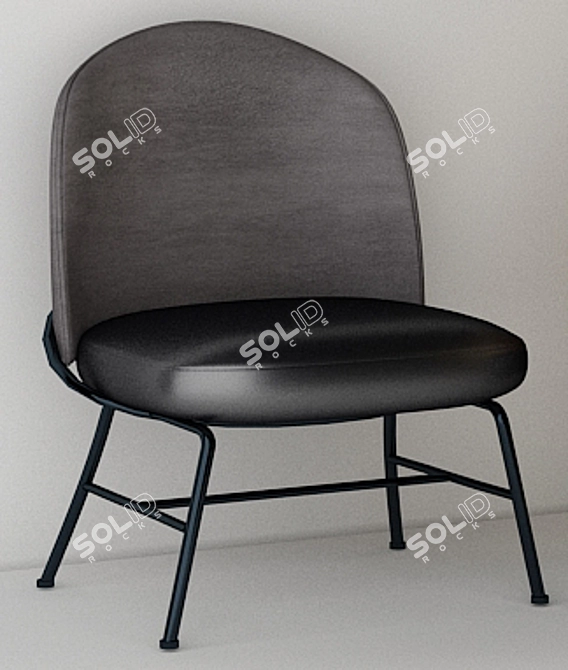 Elegant Novum Side Chair 3D model image 3