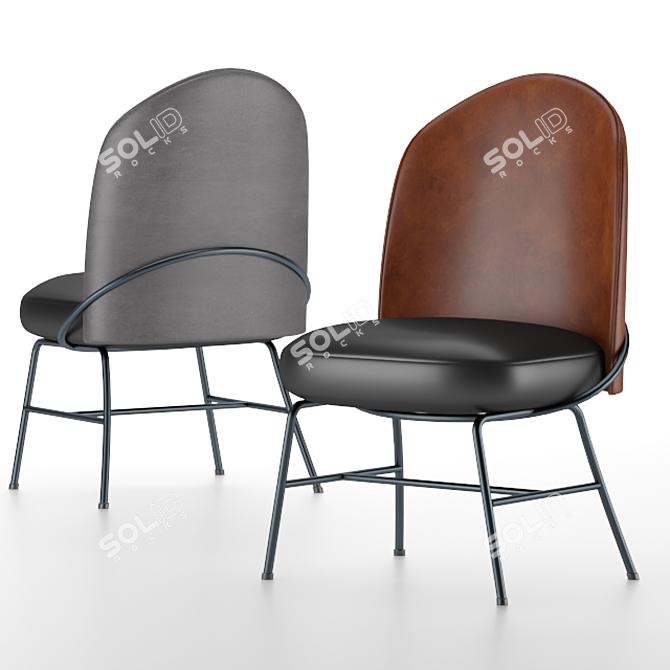 Elegant Novum Side Chair 3D model image 7