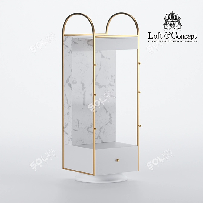 Modern Entryway Cabinet | 62x62x190 cm 3D model image 1