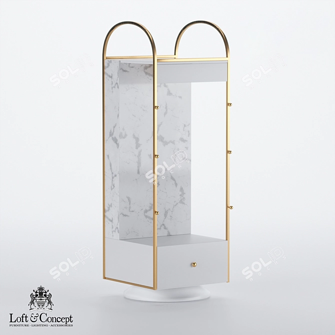 Modern Entryway Cabinet | 62x62x190 cm 3D model image 4