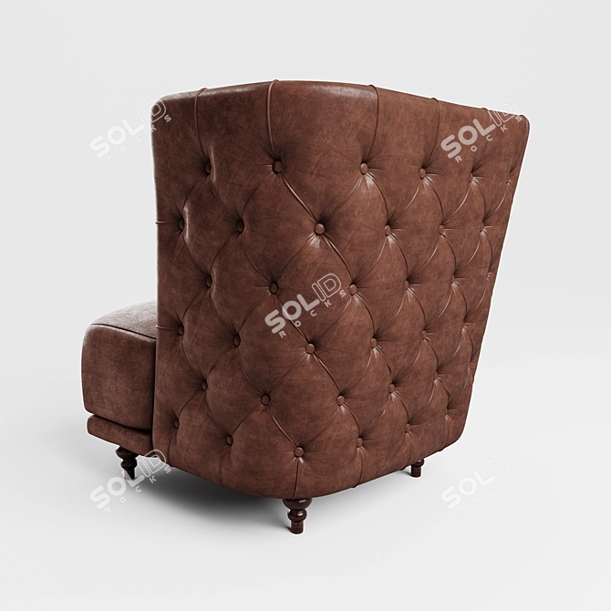 Vintage Italian Chester Armchair 3D model image 2