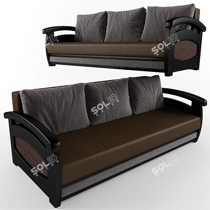 Prague Eurobook Sofa: Stylish and Functional 3D model image 4