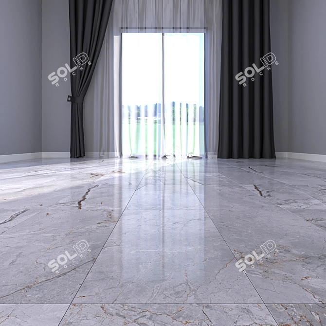 Gray Marble Floor: Multi-Texture, High-Definition 3D model image 2