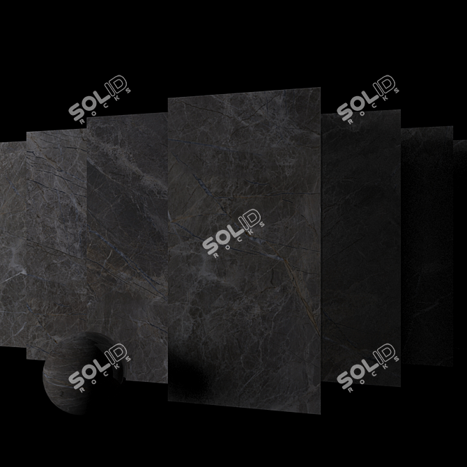 Elegant Alanya Fume Marble Set 3D model image 2