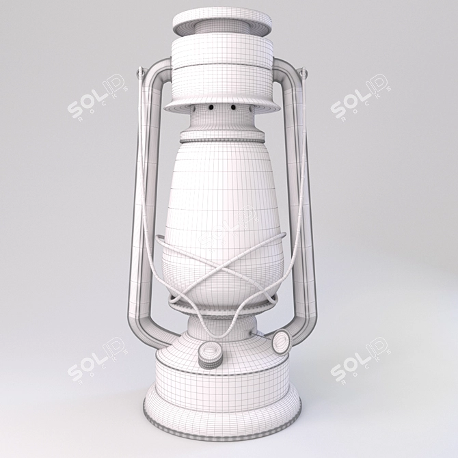 Vintage KeroLamp: Timeless Illumination 3D model image 3