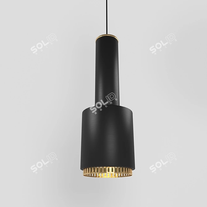 Alto Black Pendant Light: Modern, Adjustable Height 3D model image 1