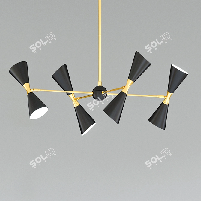 Title: Industrial Metal Fuentes Chandelier 3D model image 4