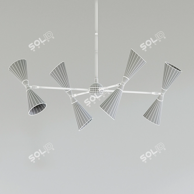 Title: Industrial Metal Fuentes Chandelier 3D model image 5