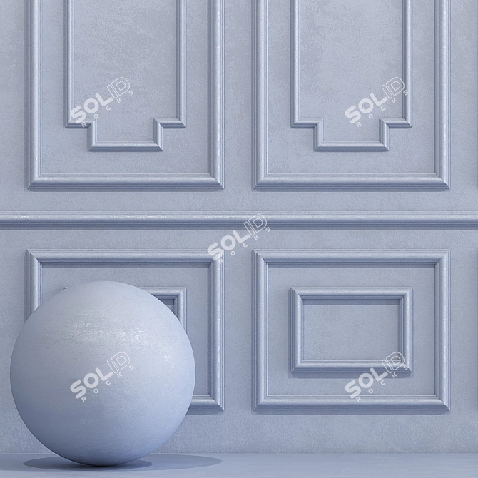 Elegant Molding Plaster - Pantone 13-4110 3D model image 2