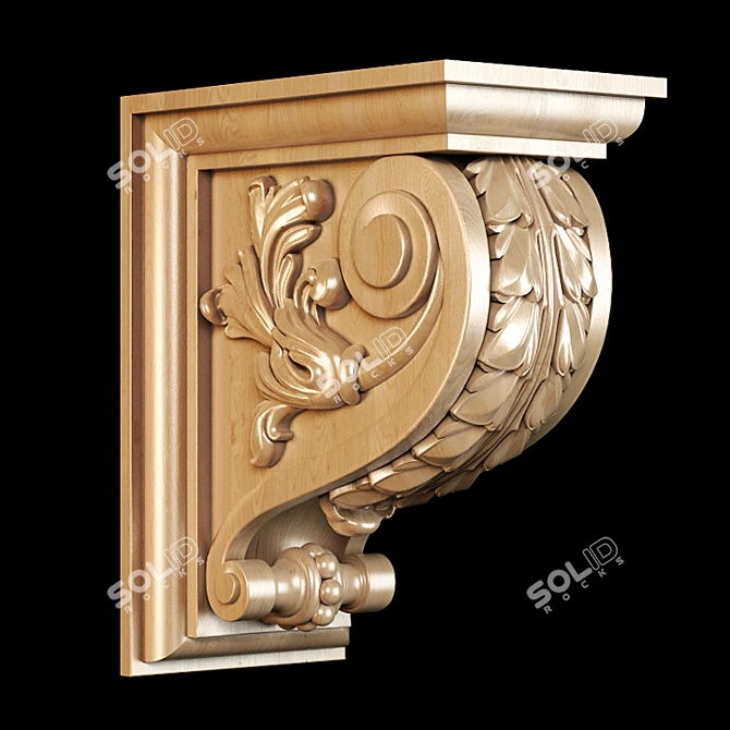 Title: Classic Carved Bracket for CNC 3D model image 1