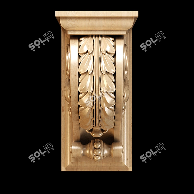 Title: Classic Carved Bracket for CNC 3D model image 2