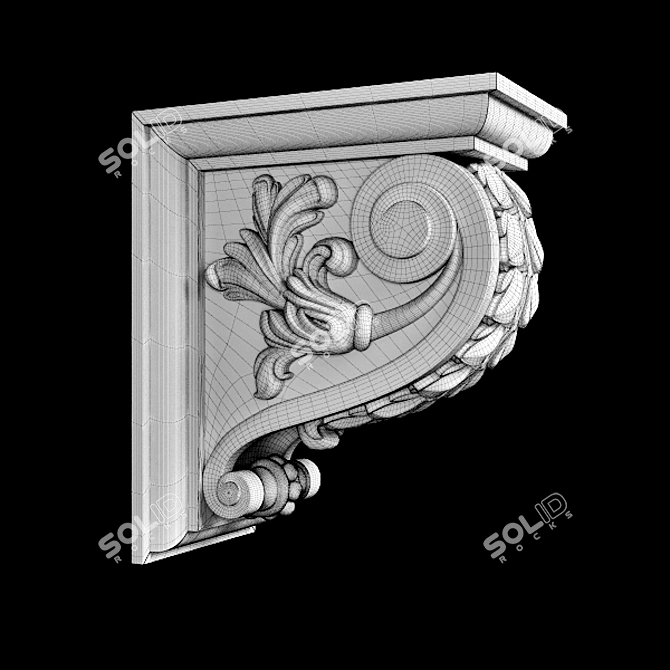 Title: Classic Carved Bracket for CNC 3D model image 3