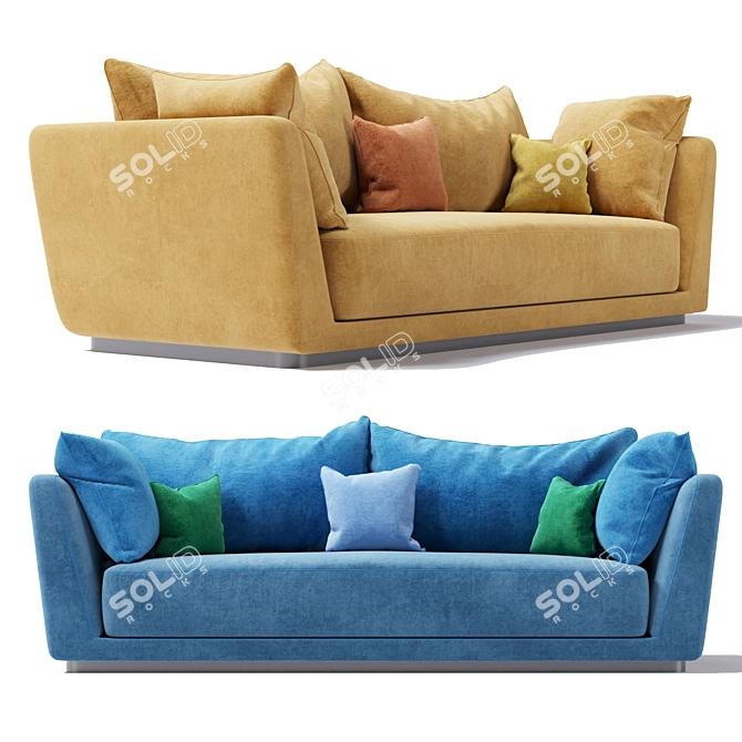 Aria Modern 3-Seater Sofa 3D model image 1