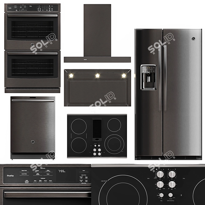 GE Profile 5-Piece Kitchen Appliance - Premium Package 3D model image 8