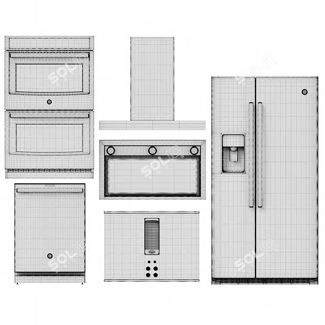 GE Profile 5-Piece Kitchen Appliance - Premium Package 3D model image 9