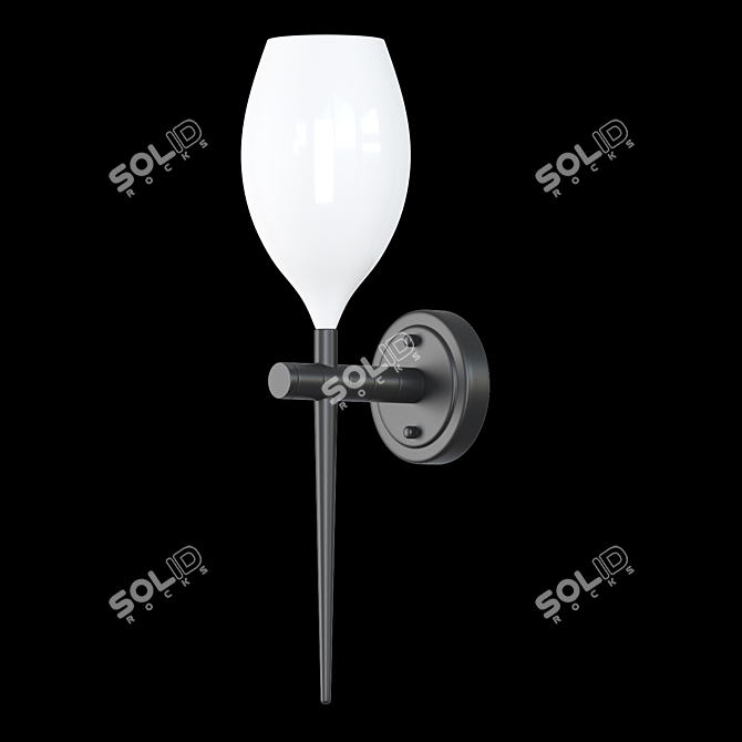 Sleek Glass Wall Lamp 3D model image 2