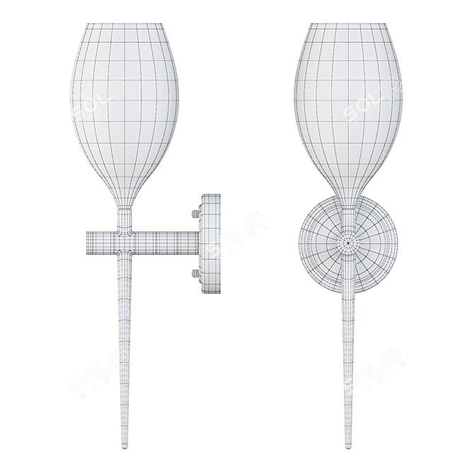 Sleek Glass Wall Lamp 3D model image 3