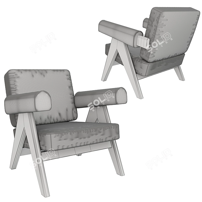 Capitol Complex Armchair: Sleek and Stylish Seating 3D model image 4