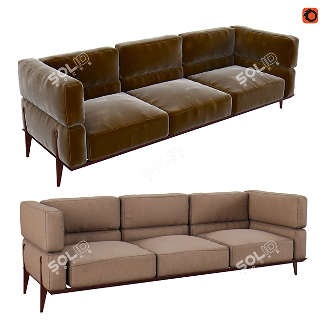 Realistic 3D Sofa Model 3D model image 1