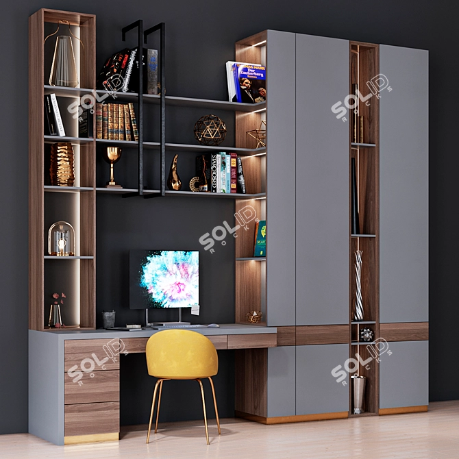 Modern Workplace Desk 3D model image 2