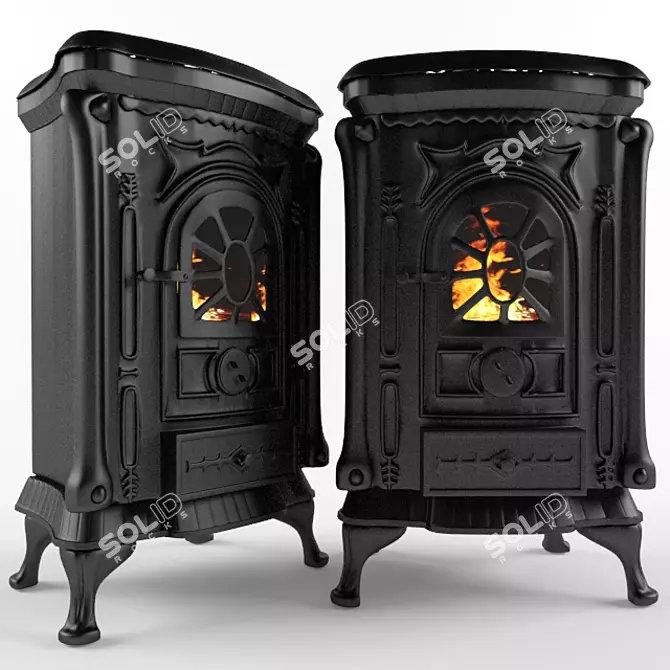 Ingrid Cast-Iron Stove: Powerful, Stylish, Reliable 3D model image 1