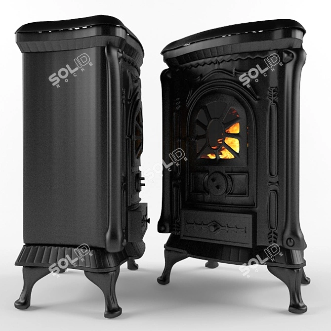 Ingrid Cast-Iron Stove: Powerful, Stylish, Reliable 3D model image 4