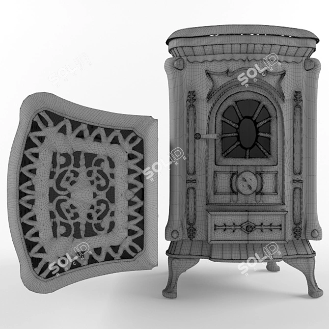 Ingrid Cast-Iron Stove: Powerful, Stylish, Reliable 3D model image 5