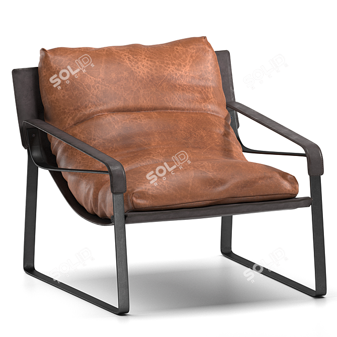 Luxury Texture-Mapped Dareau Lounge Chair 3D model image 1