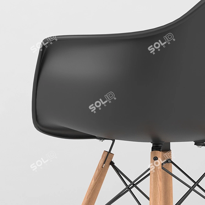 Eames DAW: Iconic Chair with PP Plastic and Wood-Metal Legs 3D model image 3