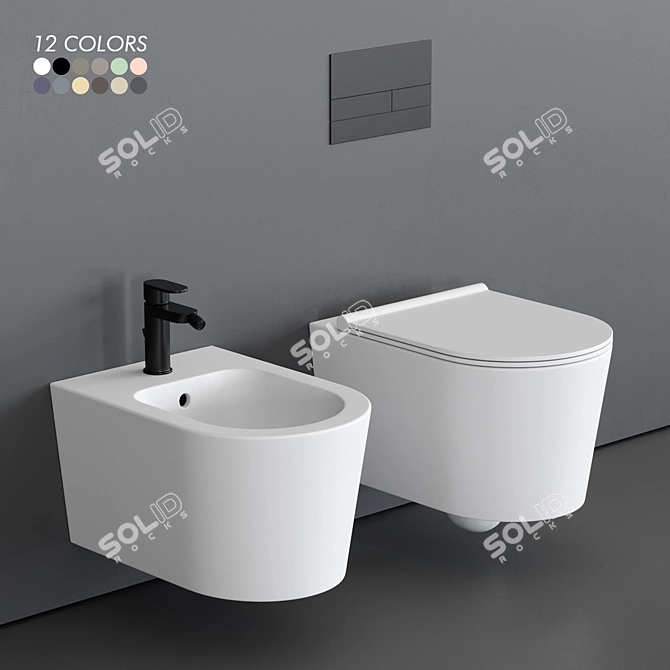 Form Wall-Hung WC: Sleek & Stylish 3D model image 1