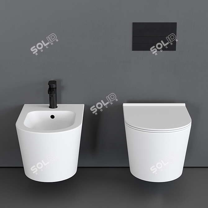 Form Wall-Hung WC: Sleek & Stylish 3D model image 2