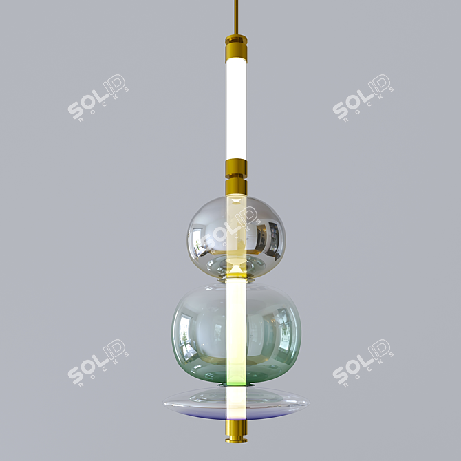 Contemporary Hanging Pendant Lamp 3D model image 1