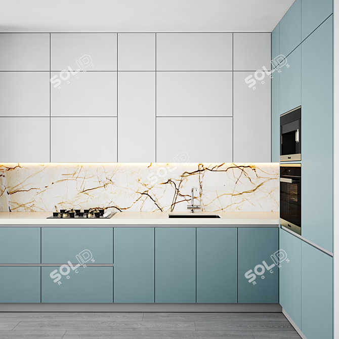 
Kitchen 018: Versatile Modular Design 3D model image 2