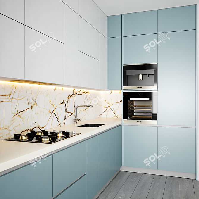 
Kitchen 018: Versatile Modular Design 3D model image 3