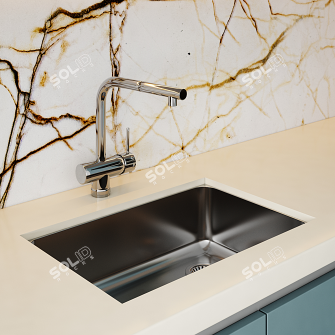 
Kitchen 018: Versatile Modular Design 3D model image 4