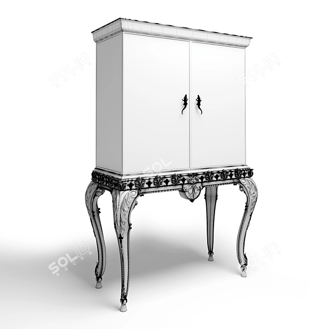 Stingray Leather Bar Cabinet 3D model image 5