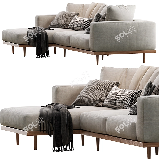 Newport Chaise Sectional Sofa 3D model image 3