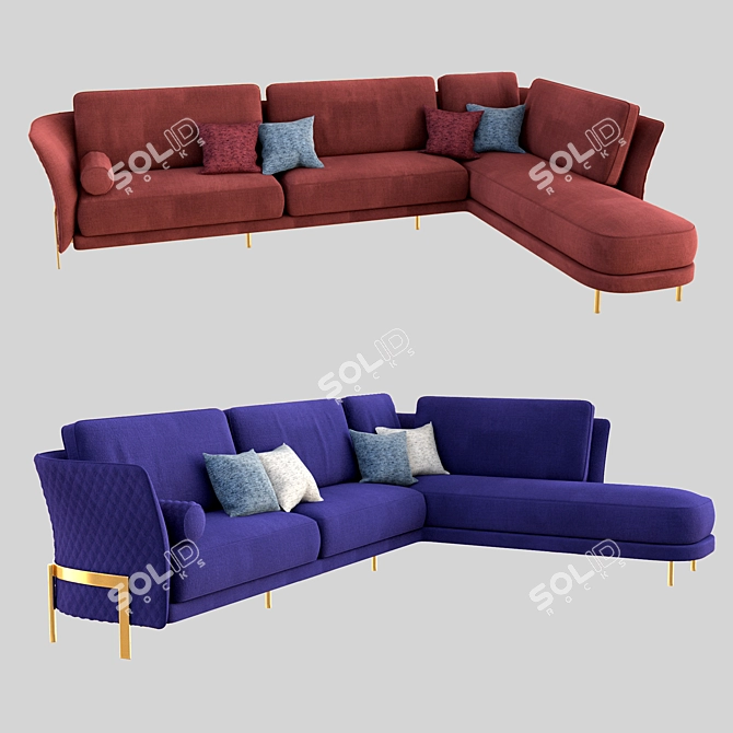 Title: Sleek Cosmo Sofa: Modern Elegance 3D model image 3