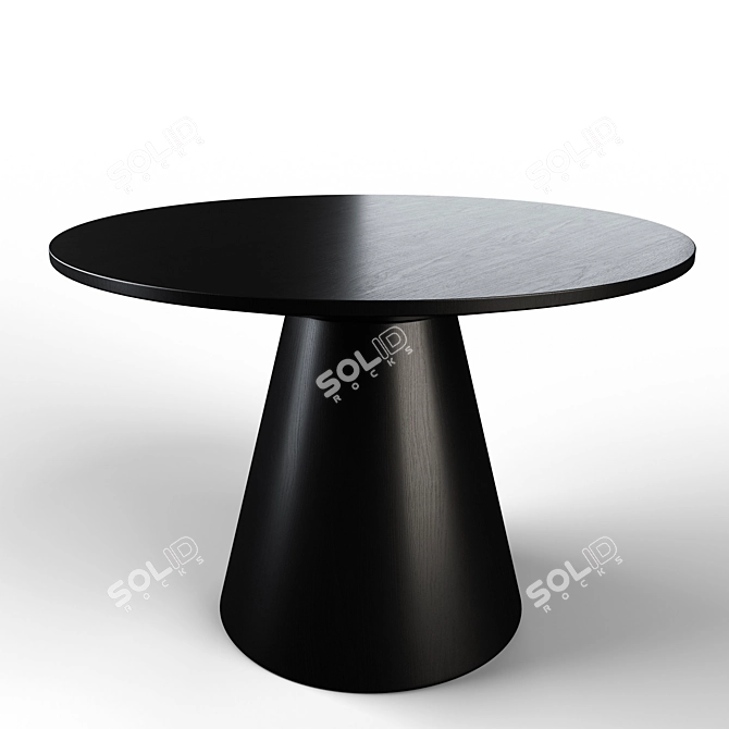 Blue House Congo Dining Table: Oak Leaf Structure, Black Finish 3D model image 1