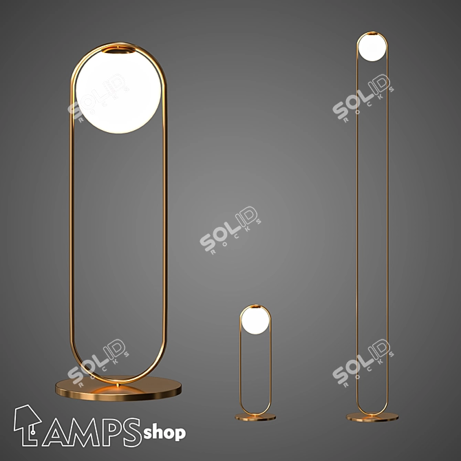 Oval Orb Floor Lamp 3D model image 1
