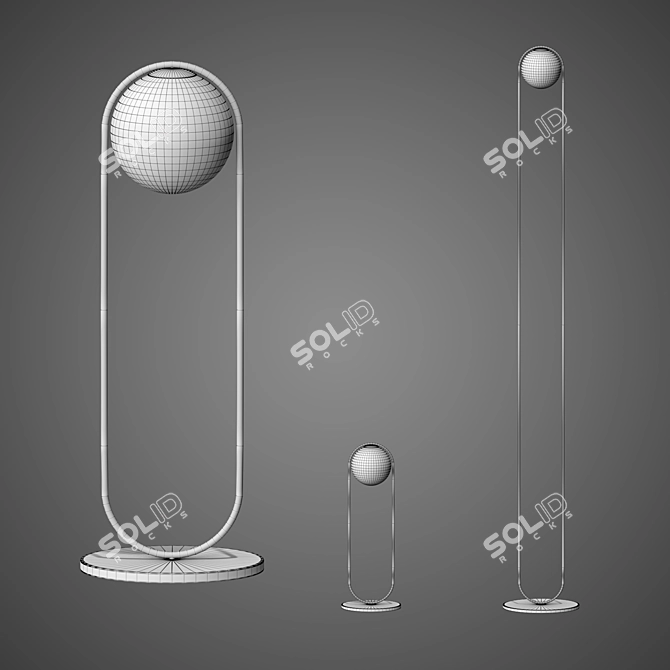 Oval Orb Floor Lamp 3D model image 2