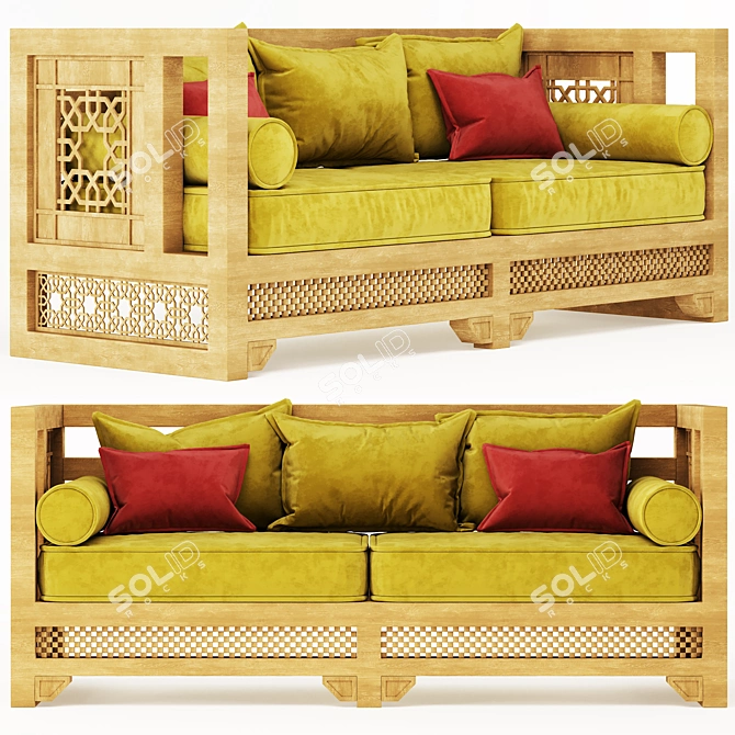 Luxurious Arabic Sofa 3D model image 1