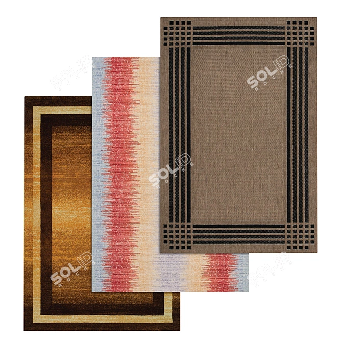 Luxury Carpet Set: High-Quality Textures 3D model image 1