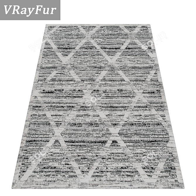 Luxury Carpet Set: 3 High-Quality Textured Rugs 3D model image 2